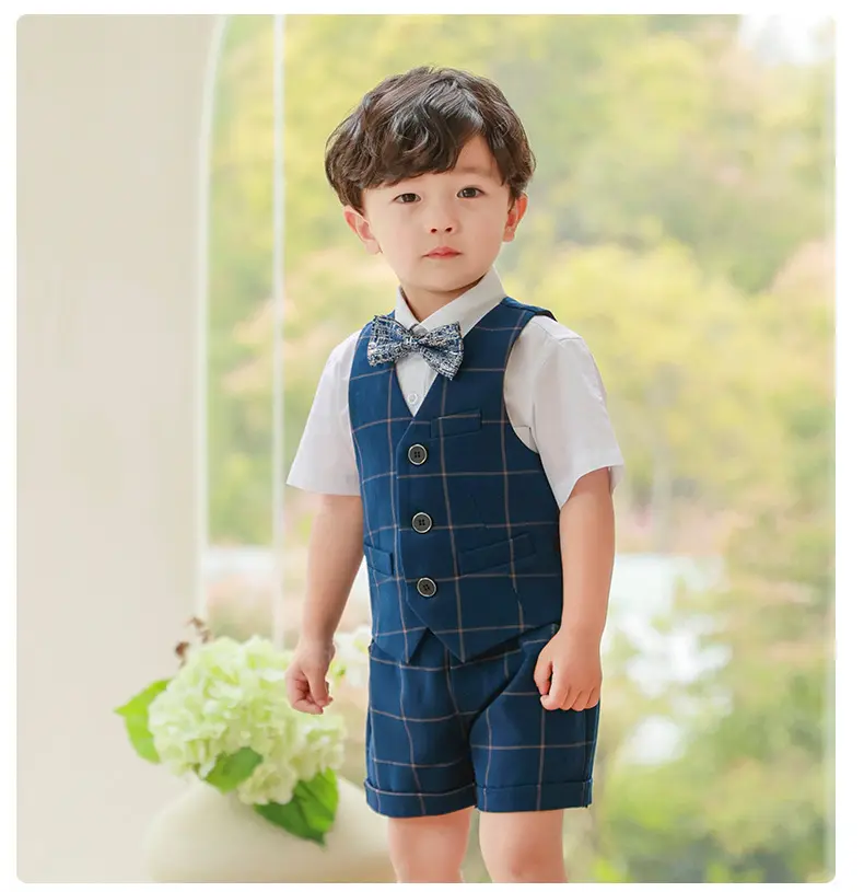 男童西装套装周岁礼服男孩夏季宝宝小西服生日儿童小西服婚礼花童