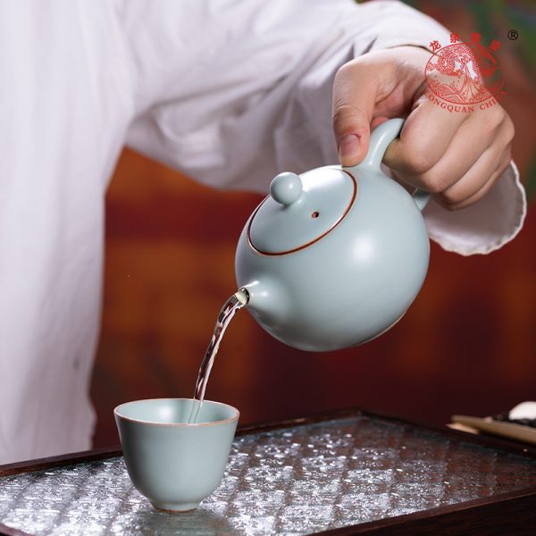 汝窑茶具套装功夫陶瓷中式家用一壶四杯便携旅行茶壶茶杯泡茶组合